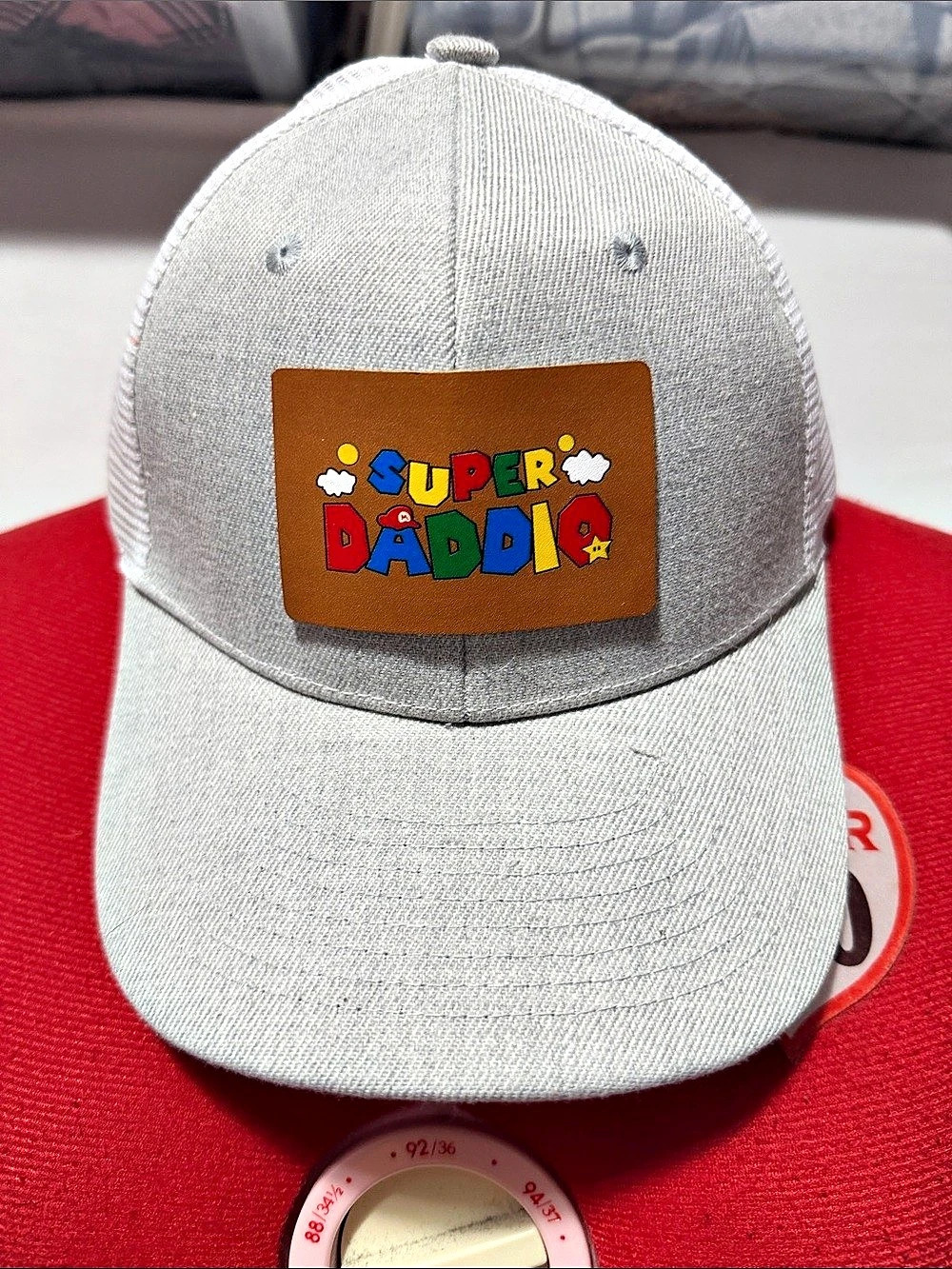 Super Daddy Trucker Hat in White Like New